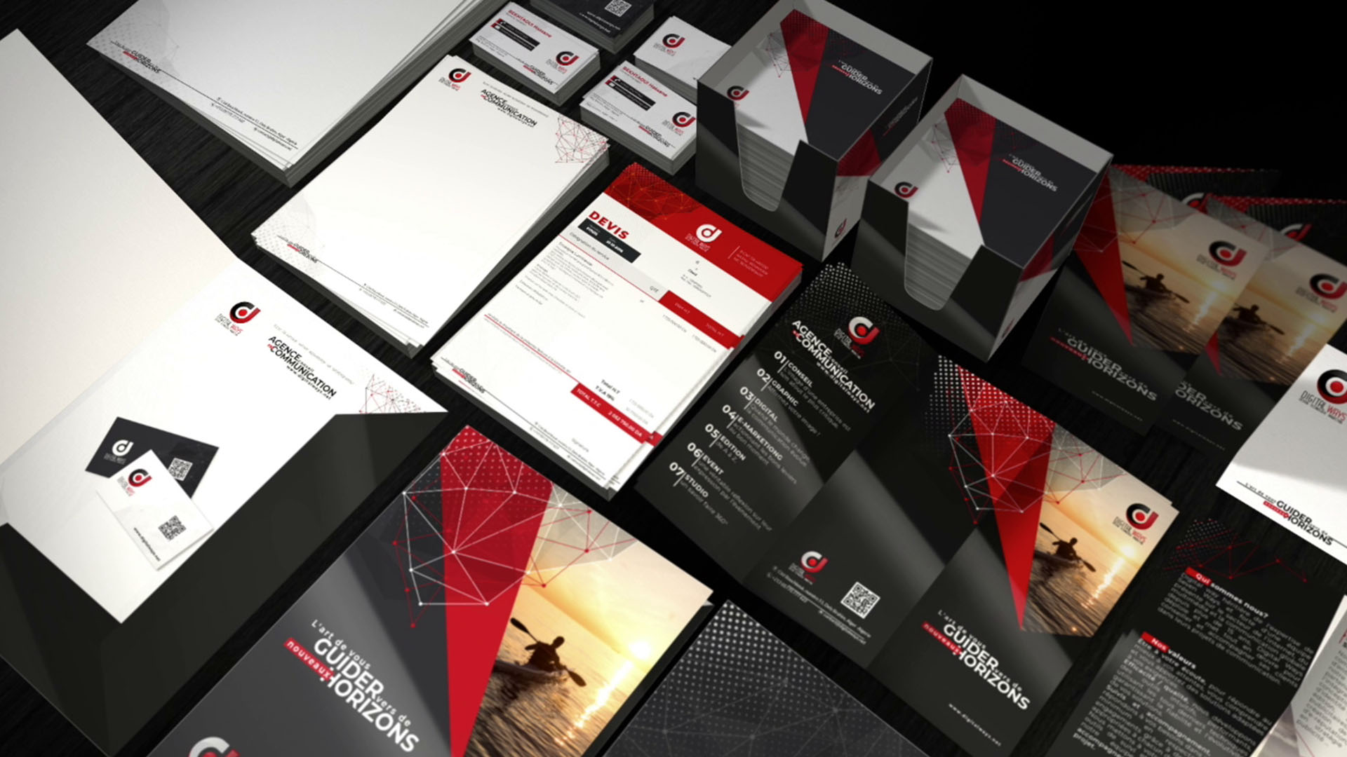 Branding Stationary & Papeterie Red